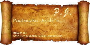 Pauleszku Jolán névjegykártya